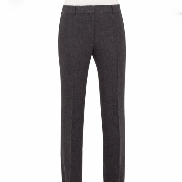 AKRIS FLAT-FRONT BOOT-CUT PANTS ELEPHANT. SIZE: 10